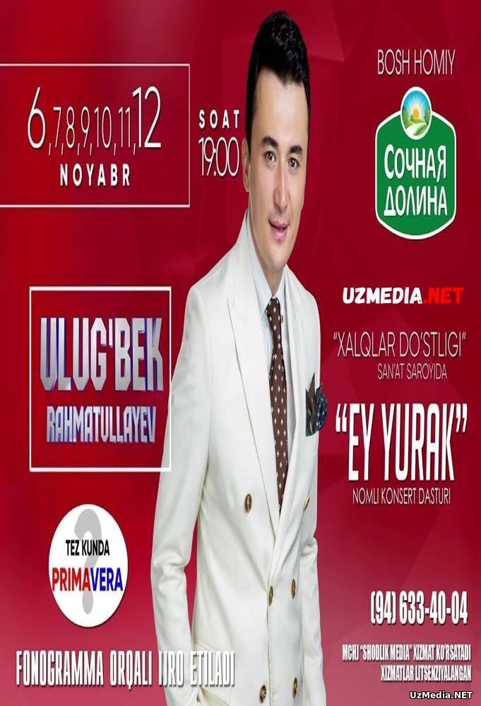 Ulug'bek Rahmatullayev - Ey yurak nomli konsert dasturi 2018 Full HD tas-ix skachat Ulug'bek Rahmatullayev - Ey yurak nomli konsert dasturi 2018 Full HD tas-ix skachat